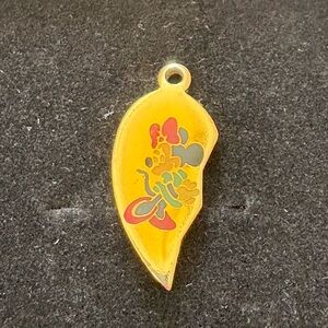 Claire's Gold Leaf Pendant with Colorful Design